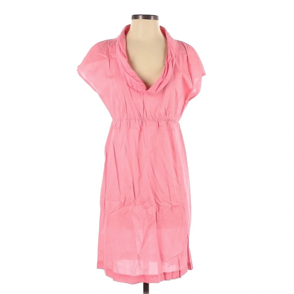 J. Crew Pink Short Sleeve Cowl Neck Mini Dress Size Small